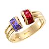 Image 3 : 18KT Yellow Gold Ruby and Tanzanite Ring and Earring Suite - #2306