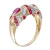 Image 2 : 18KT Yellow Gold Ruby and Diamond Ring - #1395