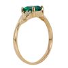 Image 2 : 10KT Yellow Gold (Lab-Created) Emerald and Diamond Ring - #455