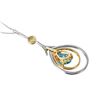 Image 3 : 14KT White and Yellow Topaz and Diamond Pendant and Chain - #2019