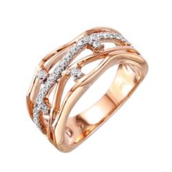 14KT Rose and White Gold Diamond Ring - #2108