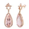 Image 2 : 14KT Rose Gold Custom Made Morganite and Diamond Earrings - #924