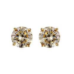 14KT Yellow Gold Diamond Stud Earrings - #1710