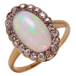 14KT Rose Gold Opal and Diamond Ring - #25