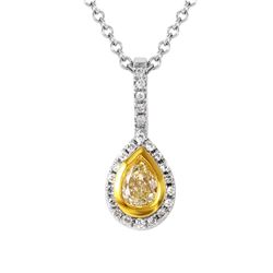 14KT Yellow and White Gold Diamond Pendant and Chain - #2110