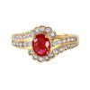 Image 2 : 14KT Yellow Gold Ruby and Diamond Ring - #465A