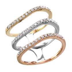 10KT Rose, Yellow and White Gold Diamond Ring - #2105