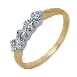 14KT Yellow Gold Vintage Style Diamond Wedding Band - #486