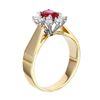 Image 2 : 14KT Yellow Gold Ruby and Diamond Ring - #1822