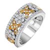 Image 1 : 14KT White and Yellow Gold Diamond Ring - #444