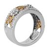 Image 2 : 14KT White and Yellow Gold Diamond Ring - #444