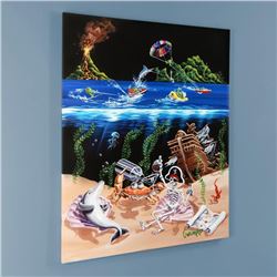 "Sand Bar 2" LIMITED EDITION Hand-Embellished Giclee on Canvas (28" x 35") by Michael Godard, AP Num