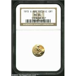1915-S G$1 Panama-Pacific Gold Dollar MS64 NGC.