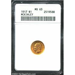 1917 G$1 McKinley MS63 ANACS.