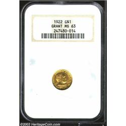 1922 G$1 Grant no Star MS63 NGC.