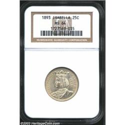 1893 25C Isabella Quarter MS64 NGC.