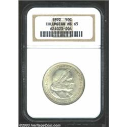 1892 50C Columbian MS65 NGC.