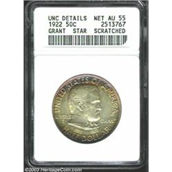 1922 50C Grant with Star--Scratched--ANACS. Unc Details, Net AU55.