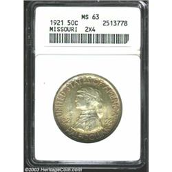 1921 50C Missouri 2x4 MS63 ANACS.