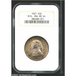 1921 50C Missouri 2x4 MS64 NGC.