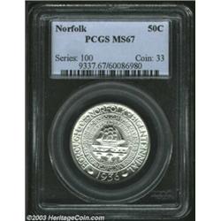 1936 50C Norfolk MS67 PCGS.