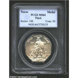 1925 Medal Norse Thick Planchet MS64 PCGS.