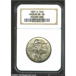 1933-D 50C Oregon MS66 NGC.