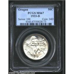1933-D 50C Oregon MS67 PCGS.