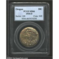 1934-D 50C Oregon MS66 PCGS.