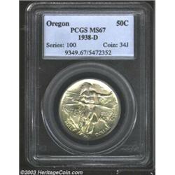 1938-D 50C Oregon MS67 PCGS.