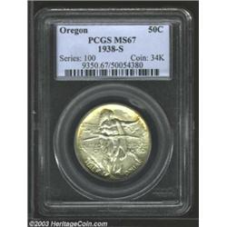 1938-S 50C Oregon MS67 PCGS.