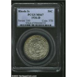 1936-D 50C Rhode Island MS67 PCGS.