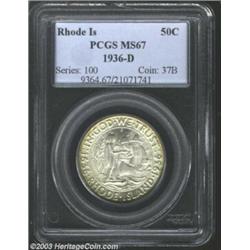 1936-D 50C Rhode Island MS67 PCGS.