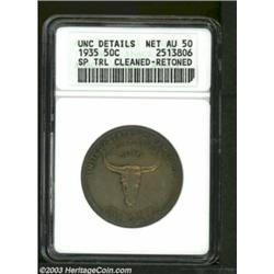 1935 50C Spanish Trail--Cleaned, Retoned--ANACS. Unc Details, Net AU50.