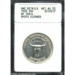 1935 50C Spanish Trail--Spots Cleaned--ANACS. Unc Details, Net AU55.