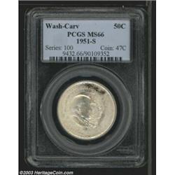 1951-S 50C Washington-Carver MS66 PCGS.