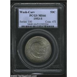 1953-S 50C Washington-Carver MS66 PCGS.