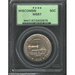 1936 50C Wisconsin MS67 PCGS.