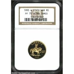 1995-W G$5 Civil War Battlefield Preservation Gold Five Dollar PR70 Deep Cameo NGC.