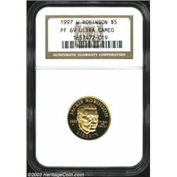1997-W G$5 Jackie Robinson Gold Five Dollar PR69 Deep Cameo NGC.