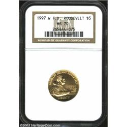 1997-W G$5 Franklin D. Roosevelt Gold Five Dollar MS70 NGC.