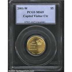 2001-W $5 Capitol Visitor's Center MS69 PCGS.