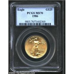 1986 G$25 Half-Ounce Gold Eagle MS70 PCGS.