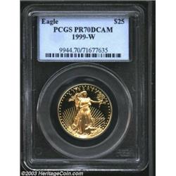 1999-W G$25 Half-Ounce Gold Eagle PR70 Deep Cameo PCGS.