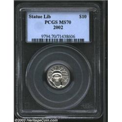 2002 P$10 Tenth-Ounce Platinum Eagle MS70 PCGS.