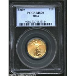 2003 G$10 Quarter-Ounce Gold Eagle MS70 PCGS.