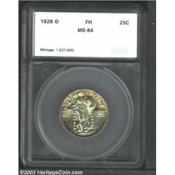 1928-D 25C Quarter MS64 Full Head SEGS (MS60 Full Head Cleaned).