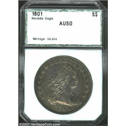 1801 $1 Dollar AU50 PCI (XF45 Cleaned).