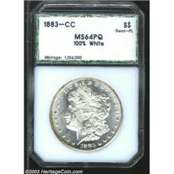 1883-CC $1 Morgan Dollar MS64 100% White Semi-Prooflike PCI (MS64).