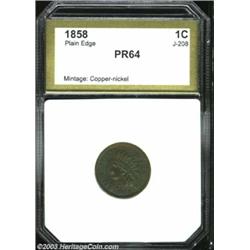 1858 P1C Indian Cent, Judd-208, Pollock-259, R.4, PR64 PCI (PR64).